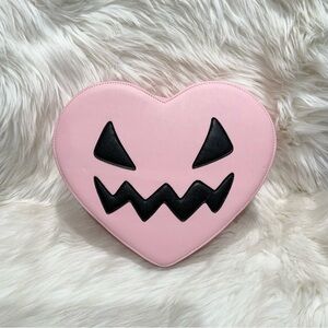 Em & Sprout Pink Jack-O-Lantern Heart Convertible Crossbody Bag and Backpack